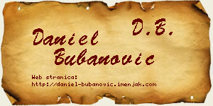 Daniel Bubanović vizit kartica